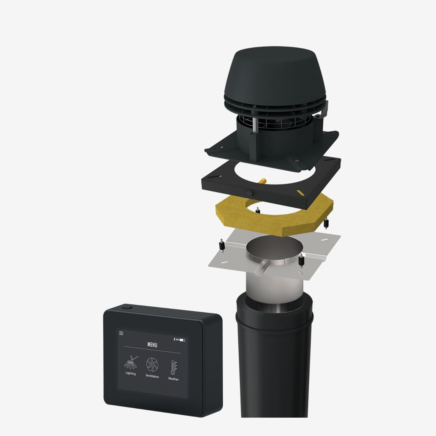 Paket 1 | Stängd eldstad ansluten till stålskorsten