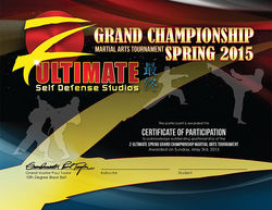 ZUltimate - 2015 Tournament CA Spring - Certificate