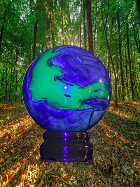 Thumbnail: One-of-a-kind Volcano Agate Sphere UV (c)