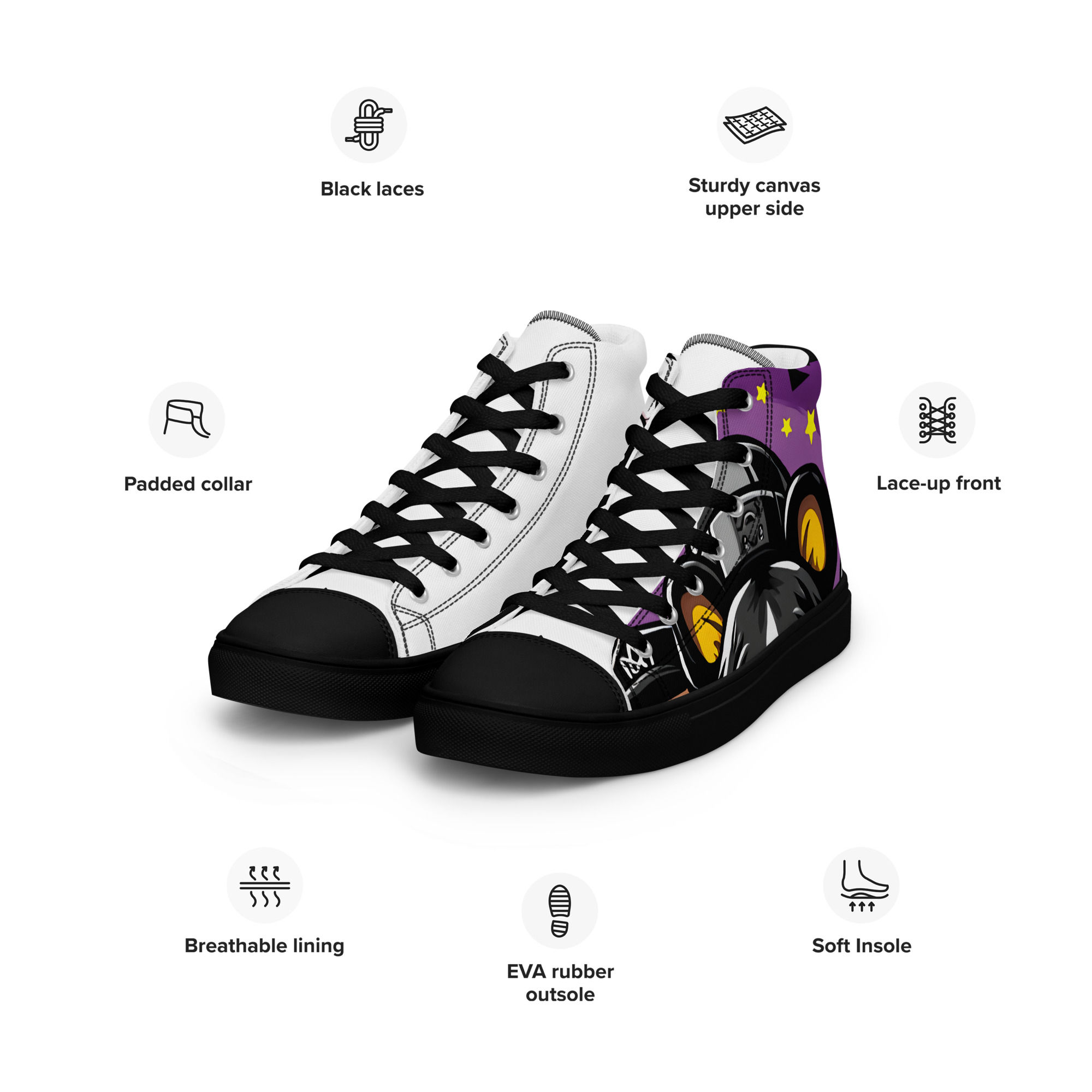 Women’s high top canvas shoes
