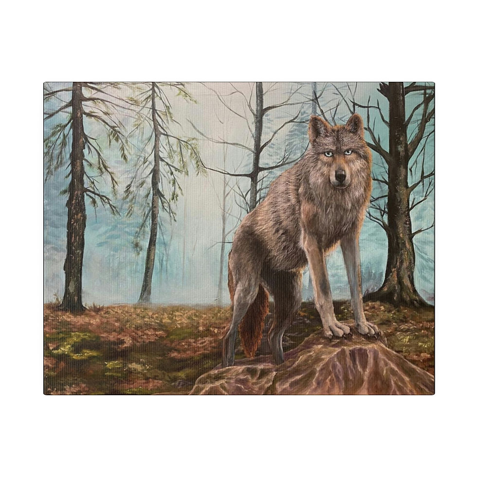 Thumbnail: Wolf in Forest, Canvas Print