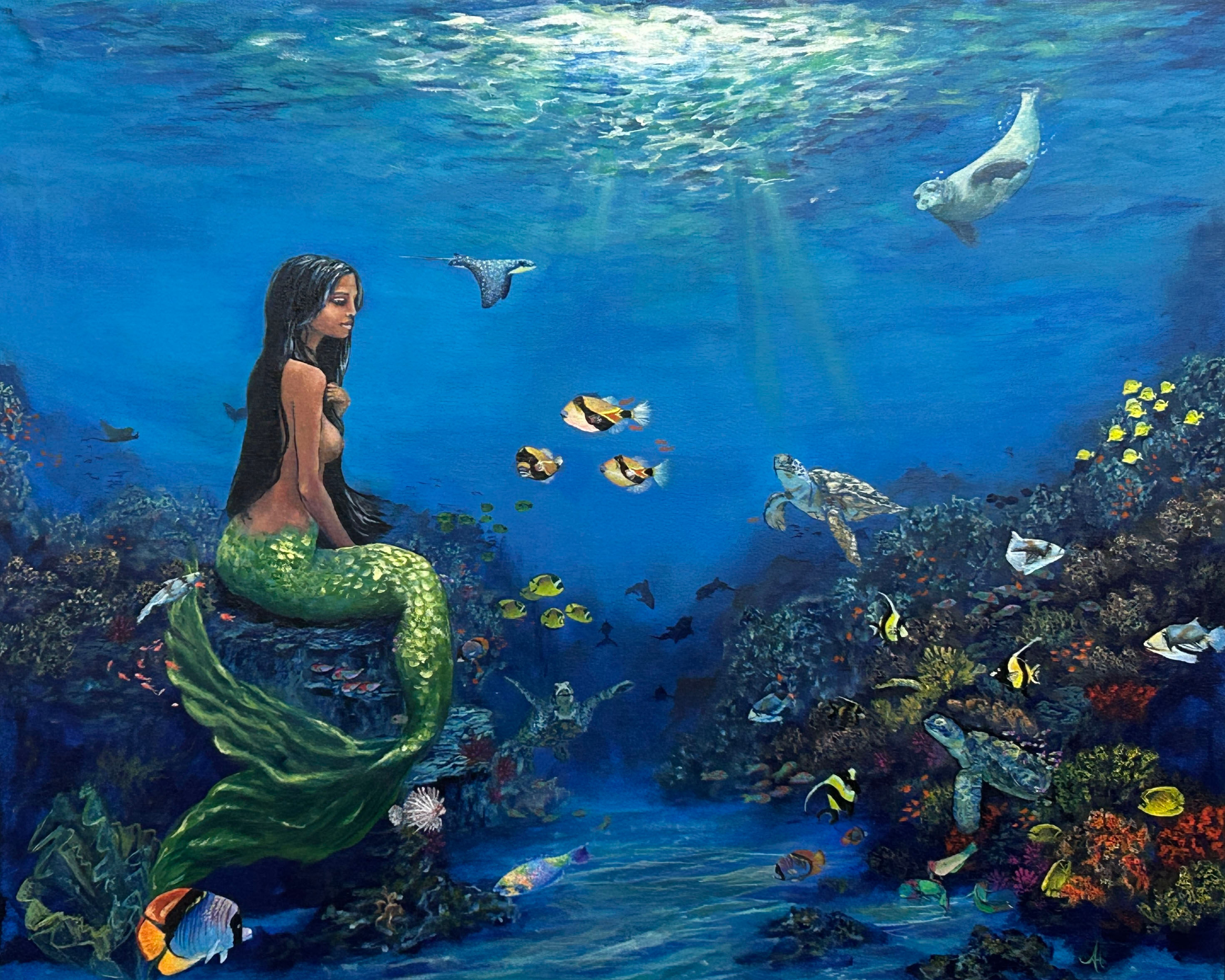 Maui Mermaid Under the Sea 27 X 33