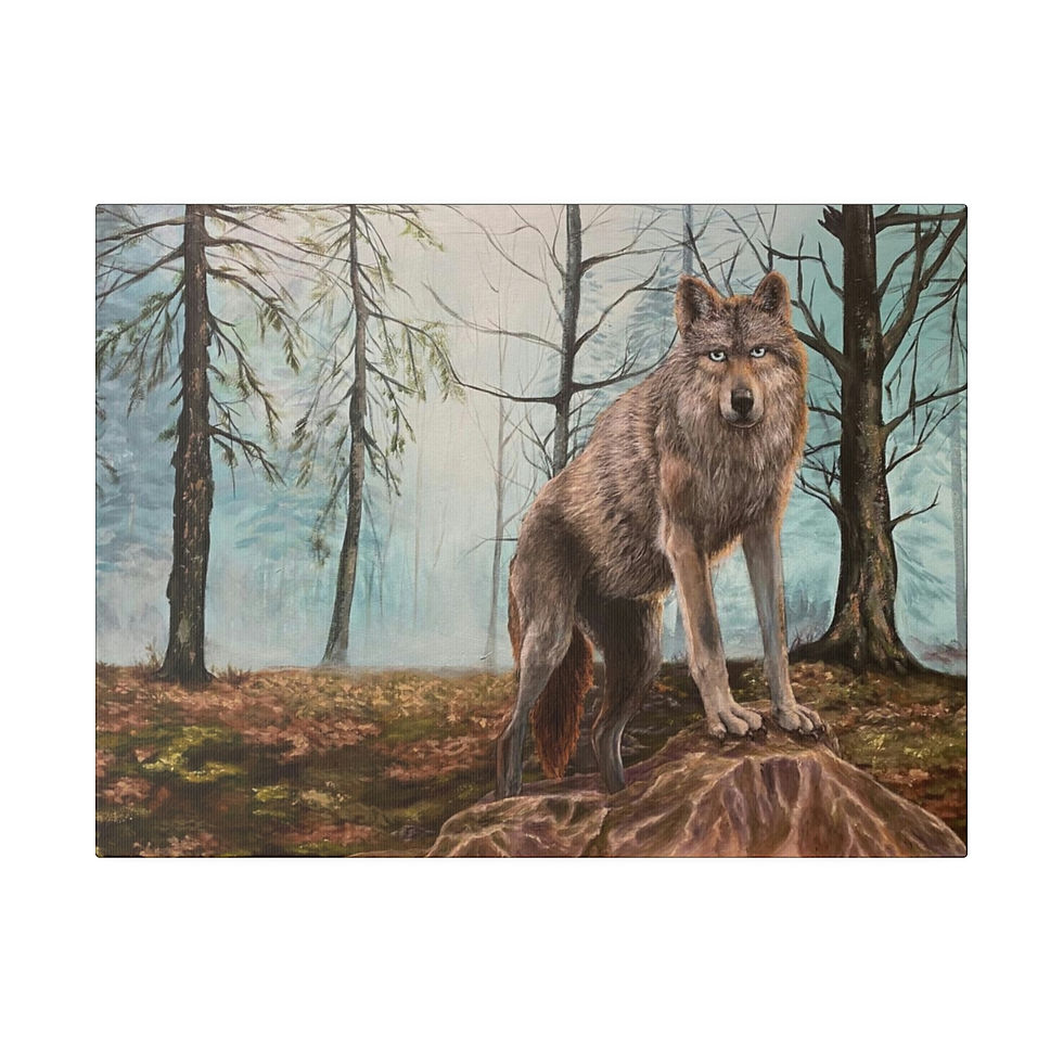 Thumbnail: Wolf in Forest, Canvas Print