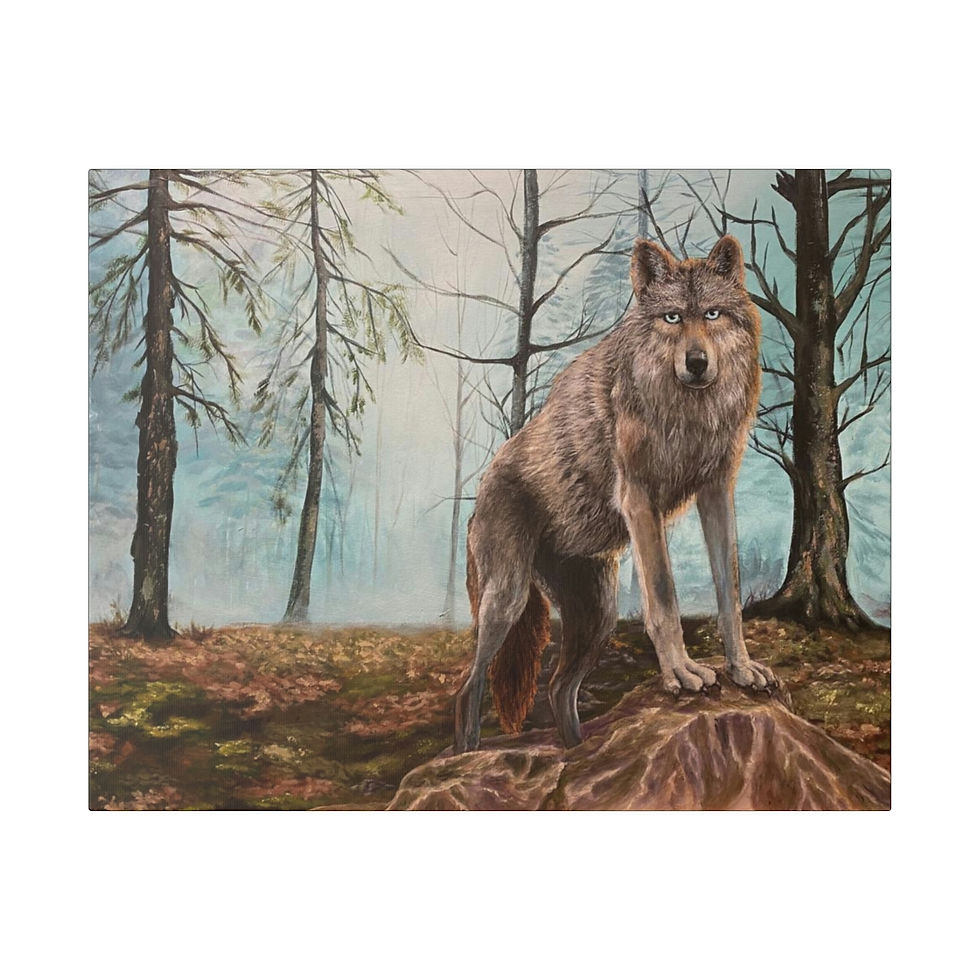 Thumbnail: Wolf in Forest, Canvas Print