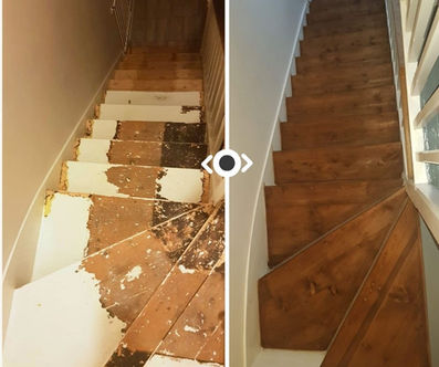 staircase refurbishment London builder carpentry painted stairs before and after