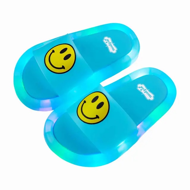 Blue Light Up Smiley Sandals 