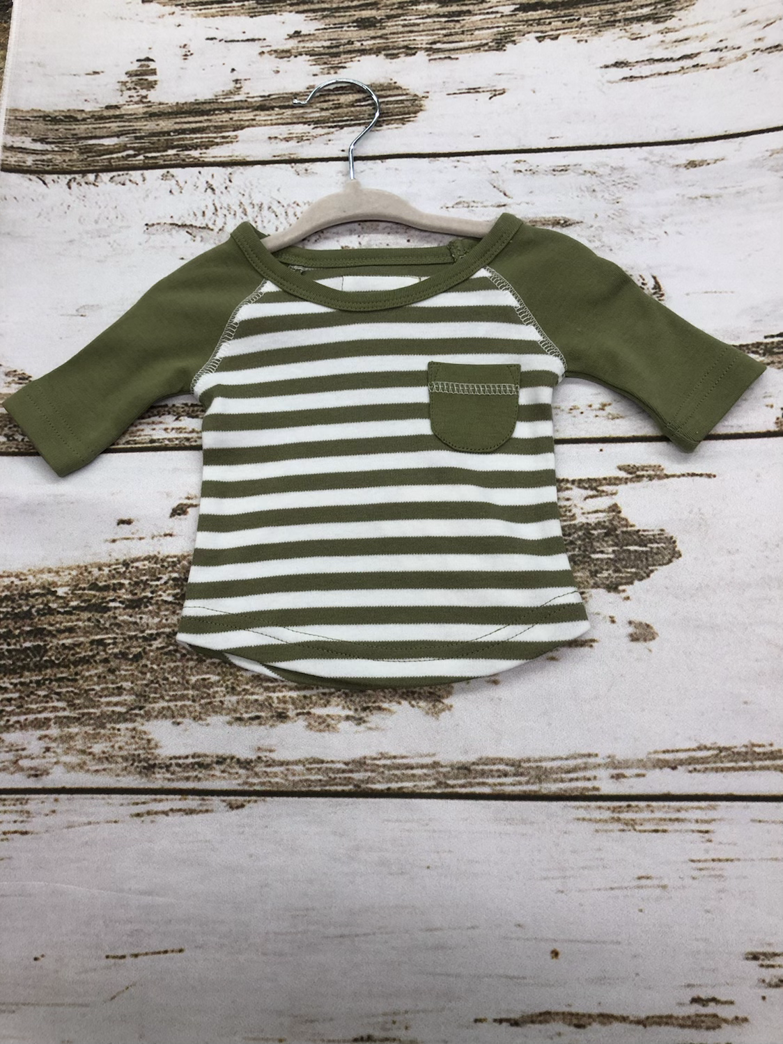 Sage/White Raglan Tshirt