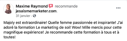 Marketing de soi-témoignage-Maxime Raymond pour la formation de Majoly DION