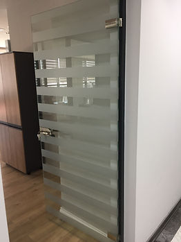 glass door hinged
