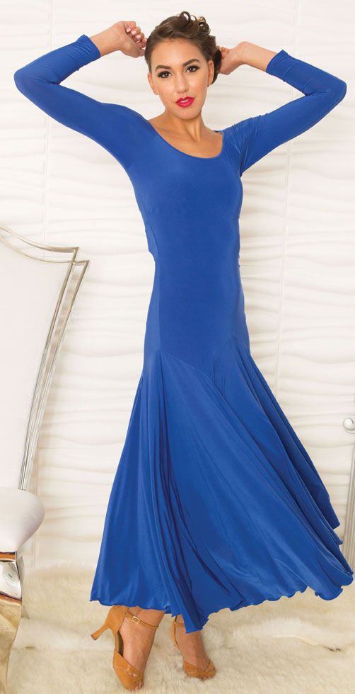 Thumbnail: Long Simple Dress W/Back Stone Accent