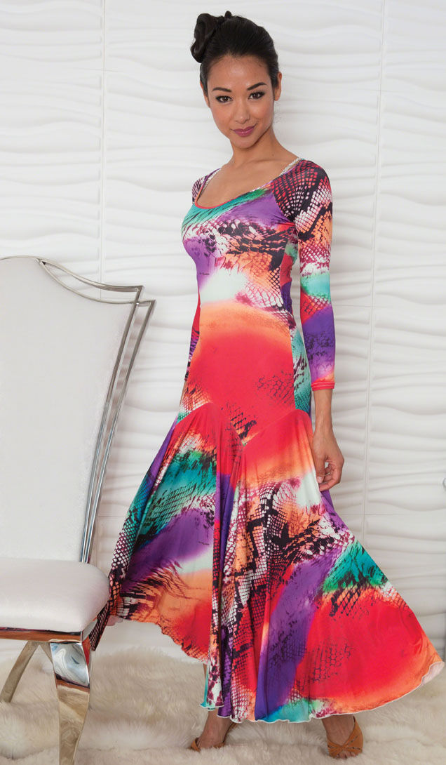Thumbnail: Long Simple Dress W/Back Stone Accent