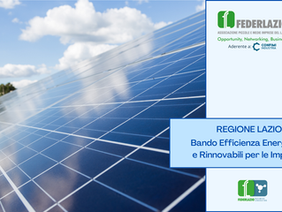 Regione Lazio: Bando Efficienza Energetica e Rinnovabili per le Imprese