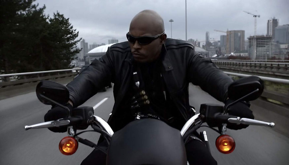 Blade on a motorcycle