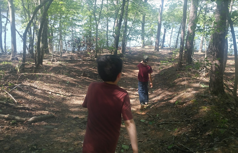 kids hiking