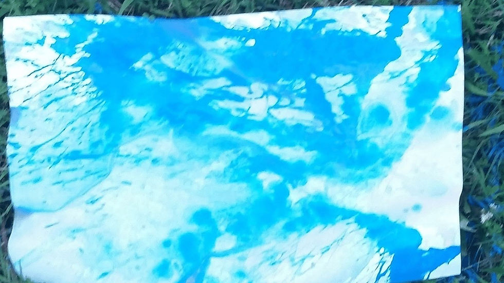 Blue watergun painting