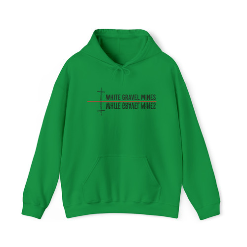 Reflection Dark Text Hooded Sweatshirt | White Gravel Mines