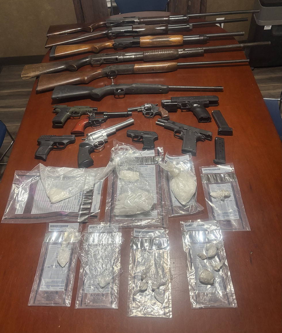 Drugs and Numerous Firearms Located in Otway, Ohio
