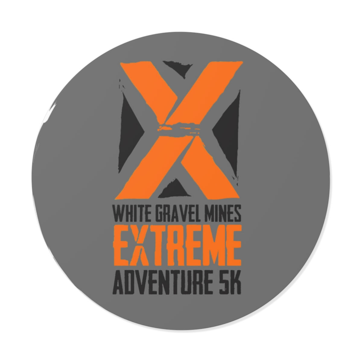 Gray and Orange Round Vinyl Stickers