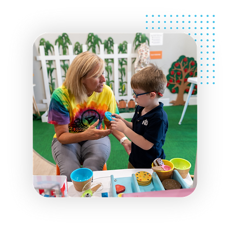 pediatric ST therapist with patient