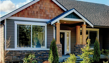 beautiful wood and grey house