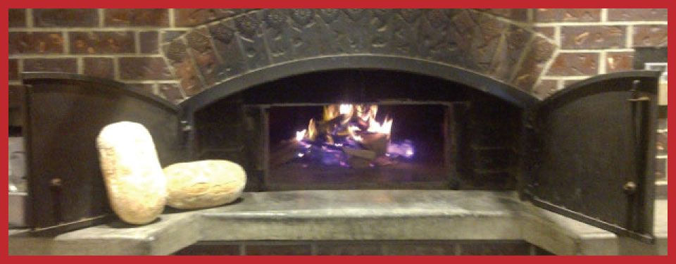 stone fireplace