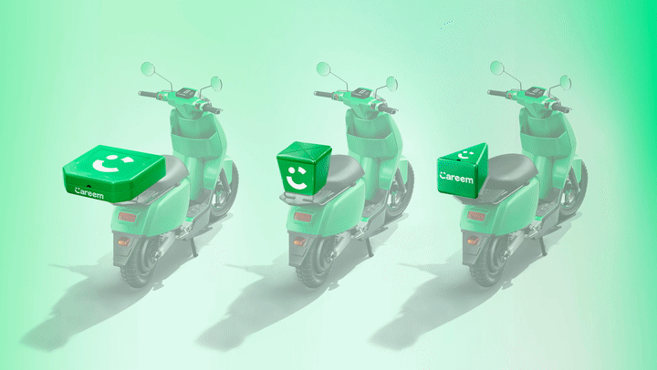 Campaign showing custom designed delivery boxes to fit only one order at a time, highlighting that Careem does not group your order with another.