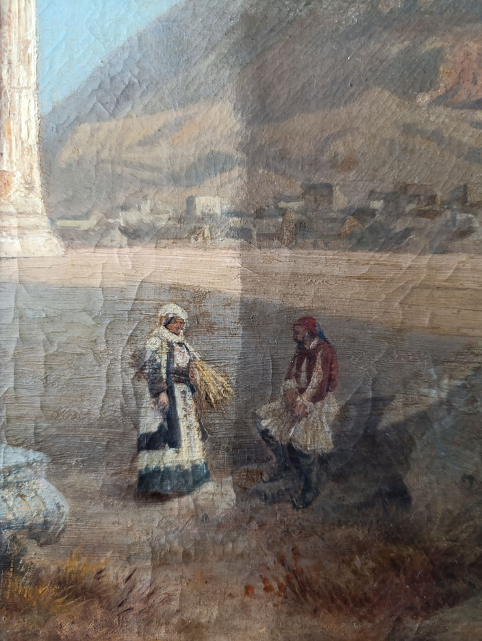 Restauration d'art tableau Yveline 78 Région Parisienne Paris Ile de France "Temple de Jupiter"
huile sur toile,
87x51cm,
1876