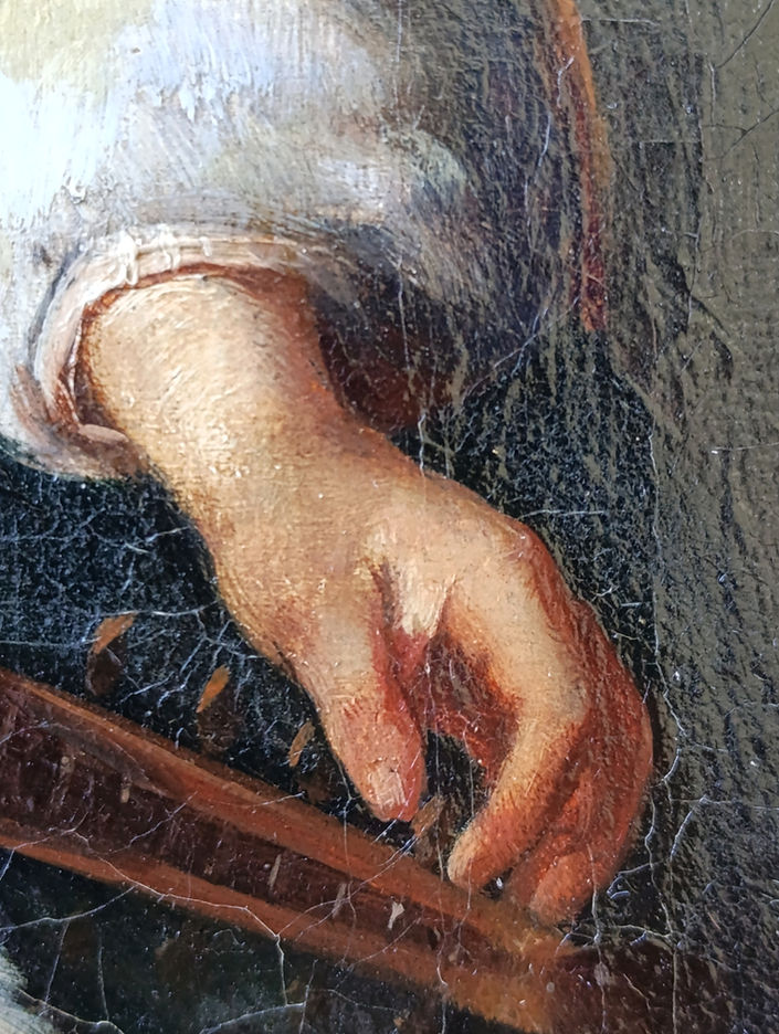 XIXème siècle 19ème peinture huile sur toile restauration Yveline 78 Région Parisienne Paris Ile de France copie nettoyage, allègement de vernis, pose d'un nouveau vernis, réparation et retouche des impactes Gabriel Metzu 