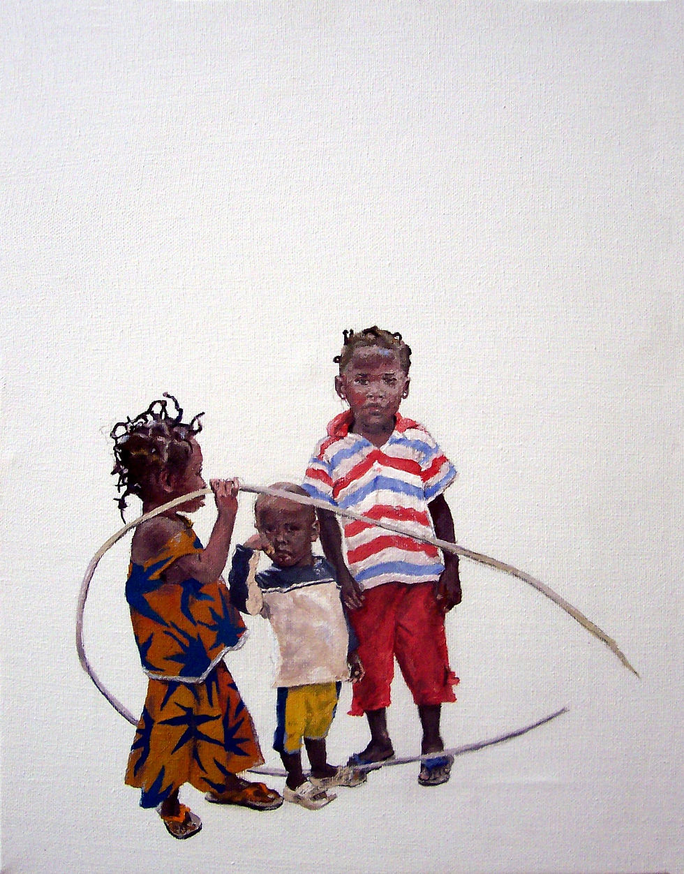 Tres niños africanos
