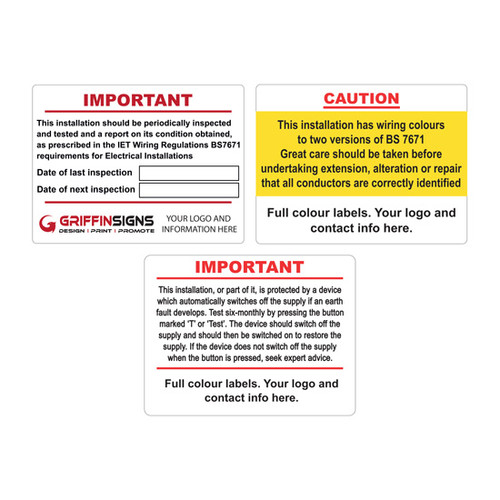 Consumer Unit Inspection Labels (3 Pack) – Electrical Stickers UK ...