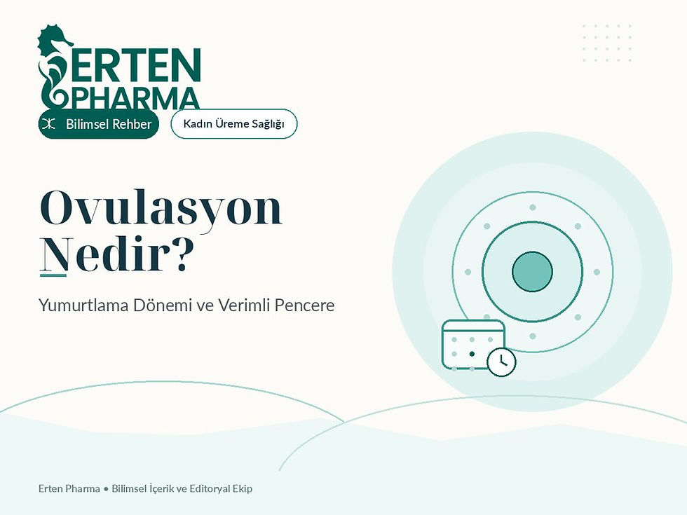 Erten Pharma ovulasyon, yumurtlama dönemi ve verimli pencere bilimsel rehberi kapağı