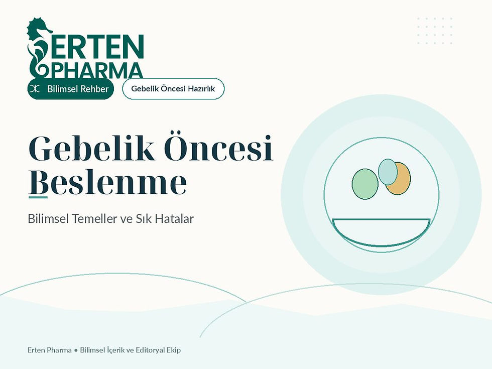 Erten Pharma gebelik öncesi beslenme bilimsel rehberi kapağı