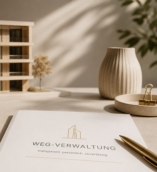 Architekturmodell und Unterlagen zur WEG-Verwaltung im Harz