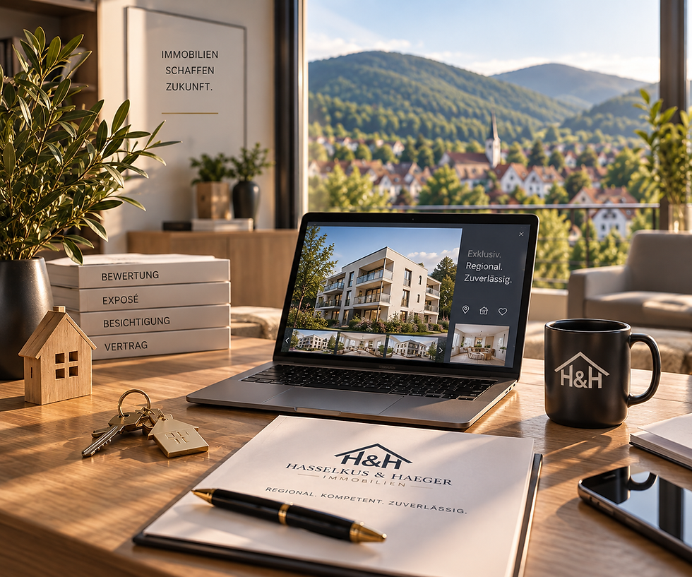 Immobilienverkauf und Vermietung im Harz mit Bergblick.