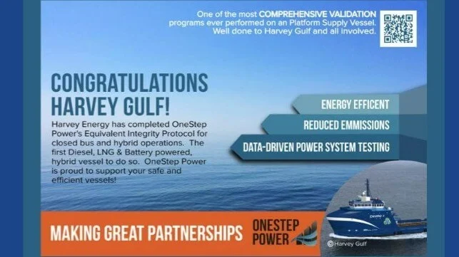 Slide from OneStep Power with Harvey Gulf information