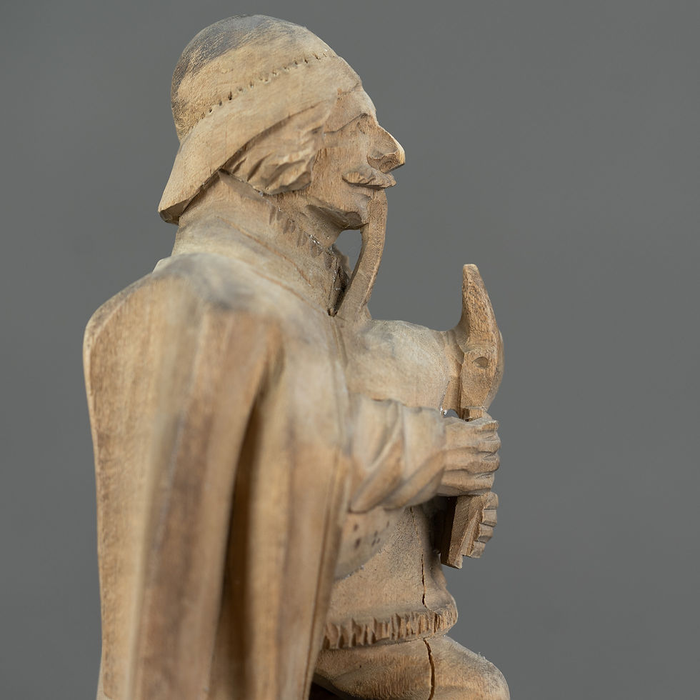 Miniatura: RZEŹBA ZAKOPANE STANISŁAW BUDZ - LEPSIOK MRÓZ SYGNOWANA PRZEDWOJENNA