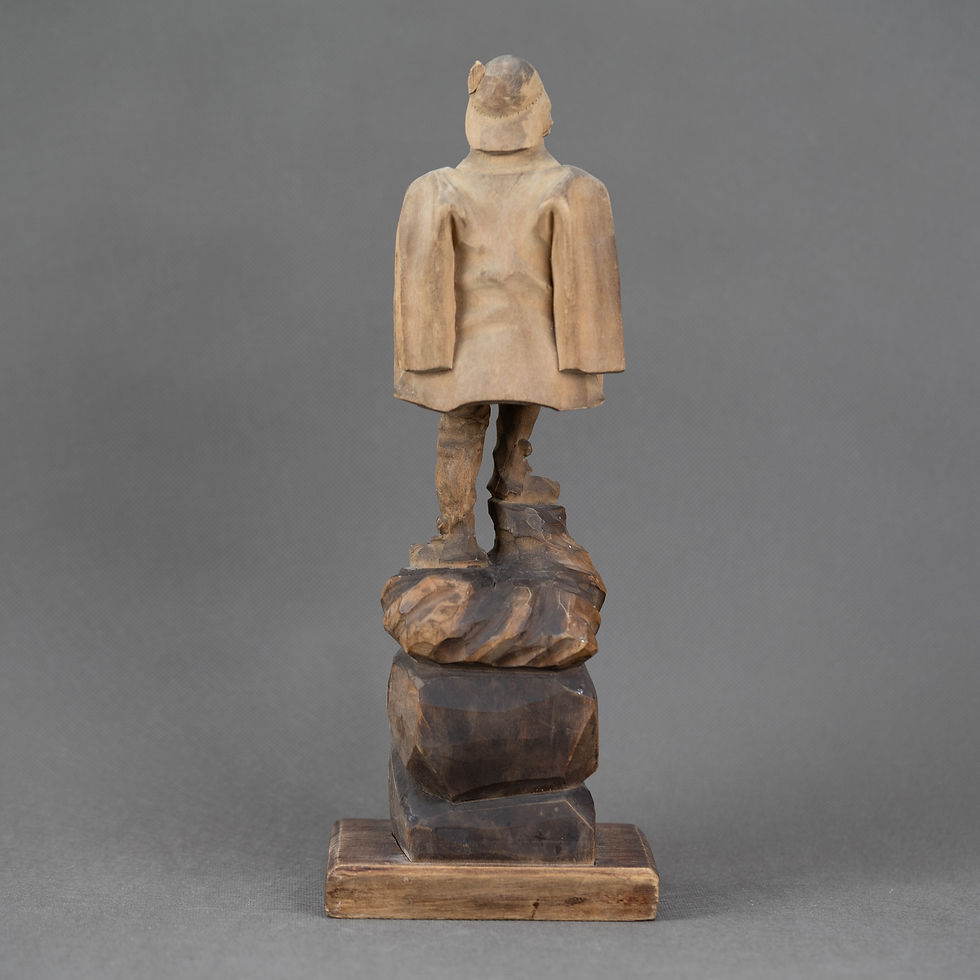 Miniatura: RZEŹBA ZAKOPANE STANISŁAW BUDZ - LEPSIOK MRÓZ SYGNOWANA PRZEDWOJENNA