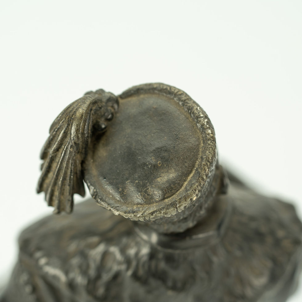 Miniatura: RZEŹBA KRÓL STEFAN BATORY FABRYKA MINTER WARSZAWA poł. XIX w. ANTYK UNIKAT