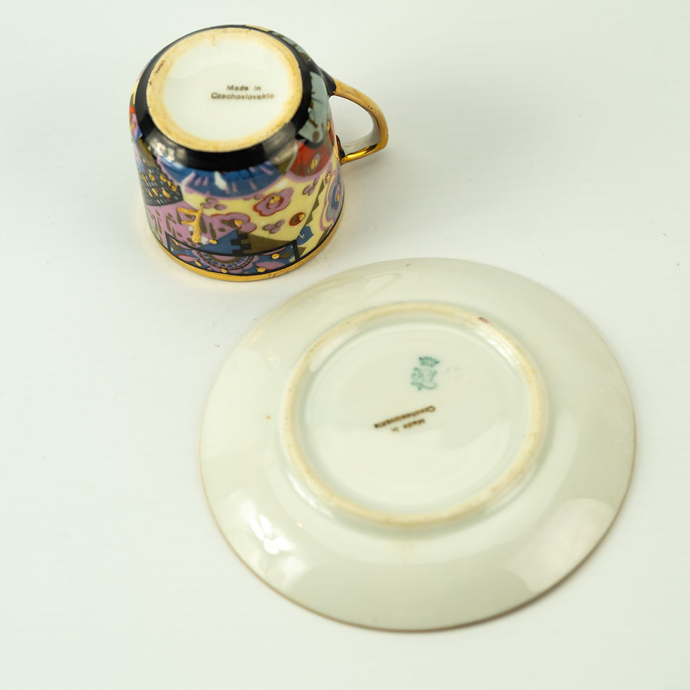 Miniatura: SERWIS DO MOKKI KUBIZM KUBISTYCZNY EPIAG LATA 30 ART DECO WYJĄTKOWY UNIKAT