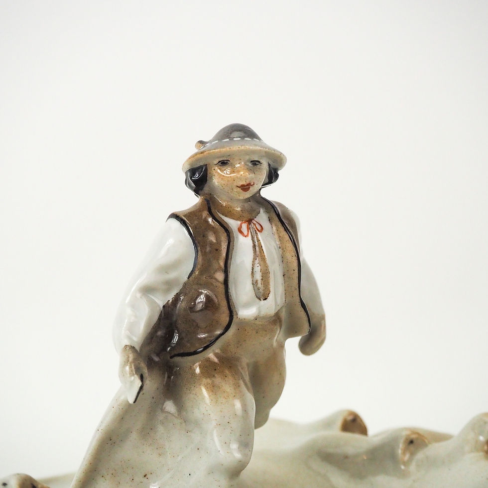 Miniatura: FRANCISZEK KALFAS FIGURKA ĆMIELÓW REDYK UNIKAT LATA 40 SYGNOWANA