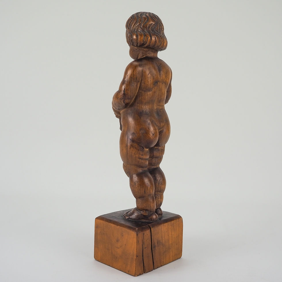 Miniatura: FRANZ ZELEZNY 1866-1932 WIEDEŃ RZEŹBA W DREWNIE SECESJA ART DECO PUTTO