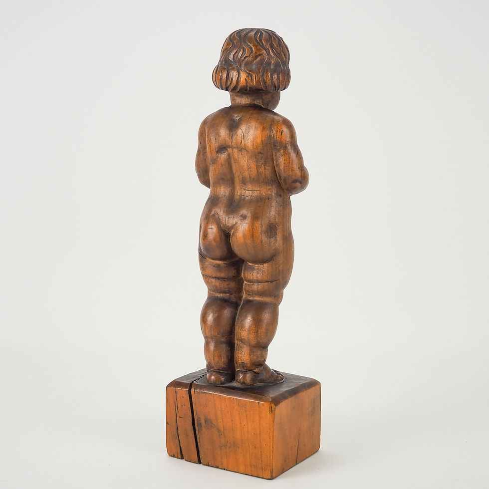 Miniatura: FRANZ ZELEZNY 1866-1932 WIEDEŃ RZEŹBA W DREWNIE SECESJA ART DECO PUTTO