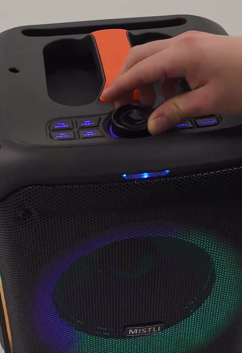 Bocina Portátil Mistlli M-sp-8060 Partybox Bluetooth Negra