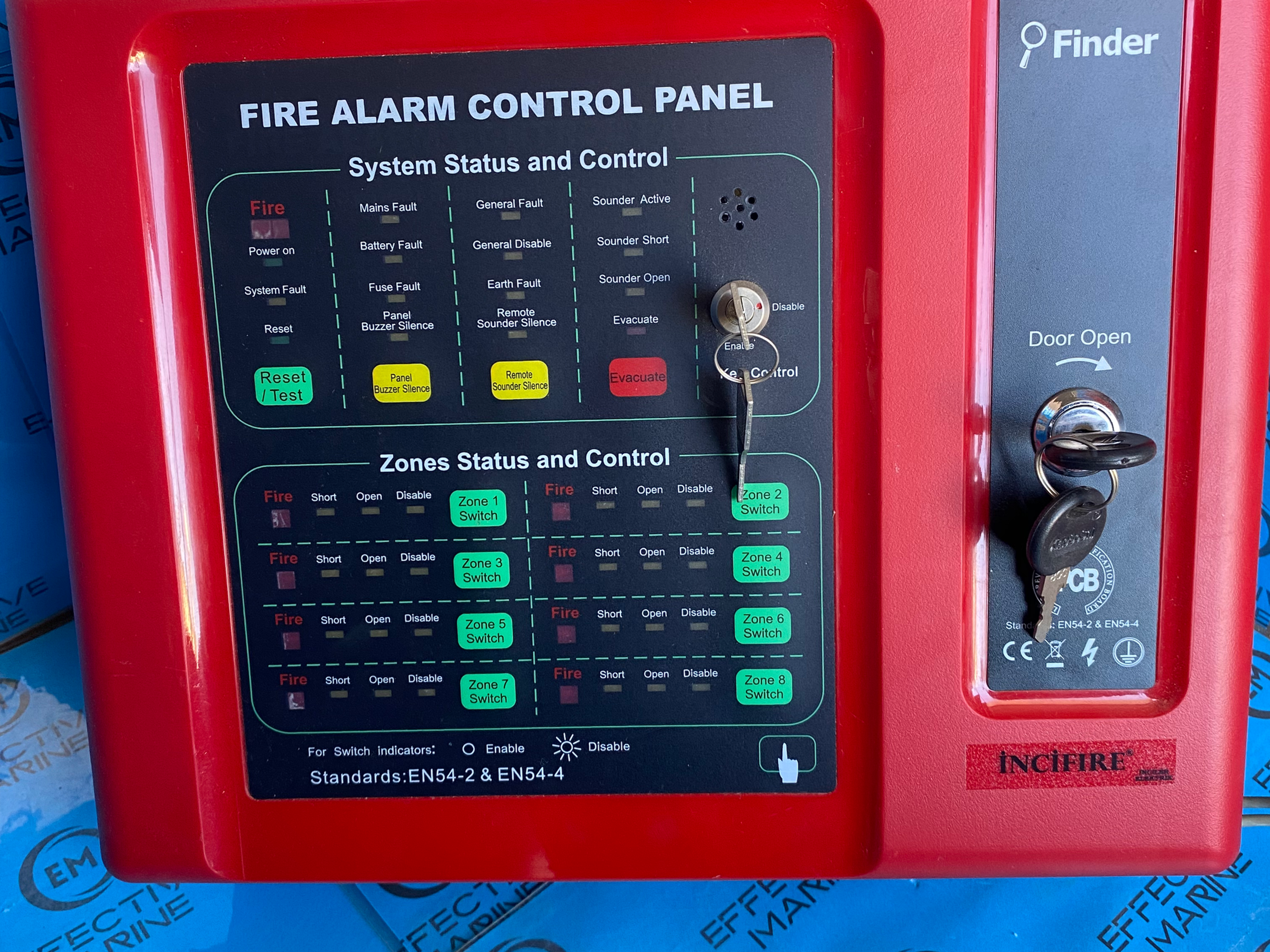 8 zone alarm control panel - 16 zone conventional