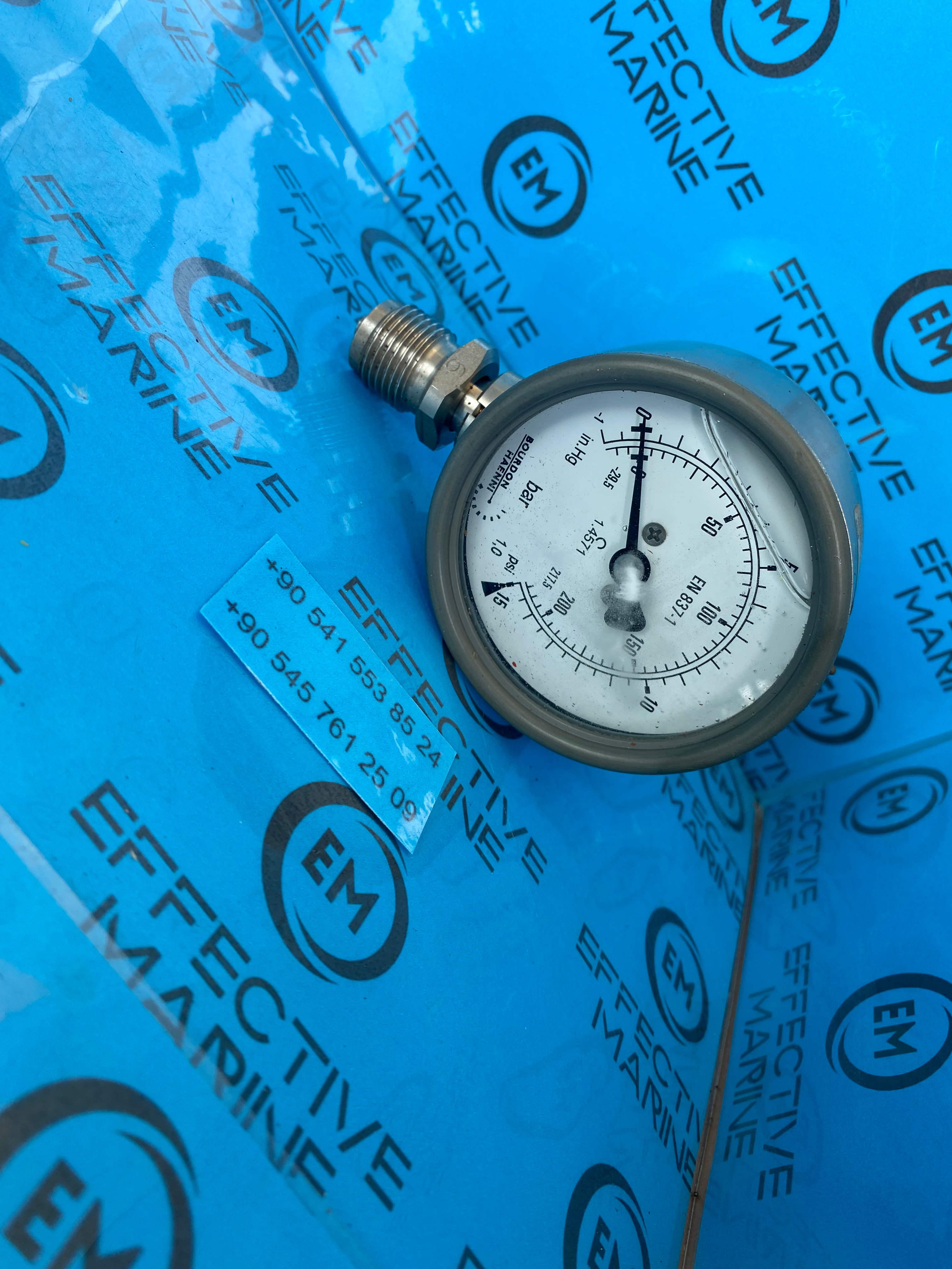 BOURDON HAENNI Manometer bar"-1, 15" Glycerin