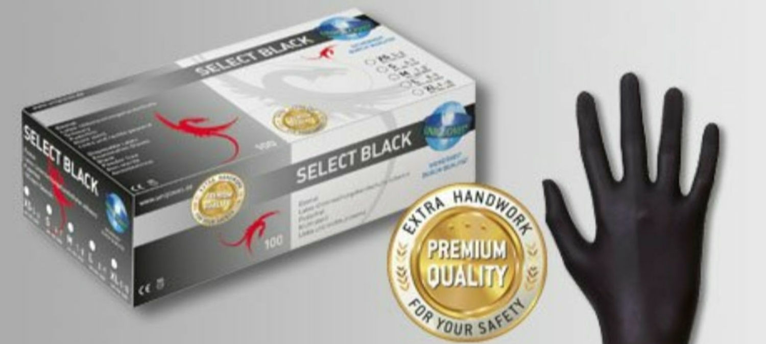 Gants jetables - Noir LATEXLes gants Unigloves Select Noir