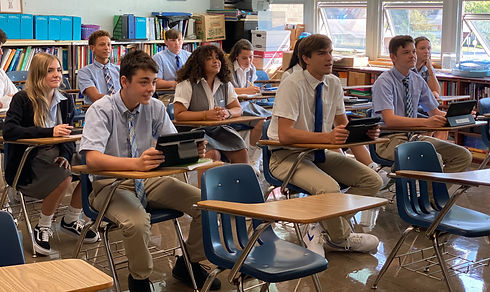 Students learning in the classroom