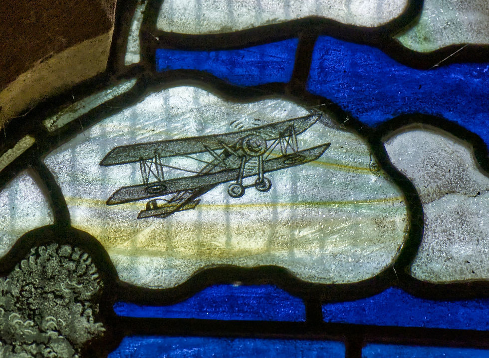 Possibly a representation of an S.E.5. The Royal Aircraft Factory S.E.5/5a, rival of the Sopwith Camel for the title of the most successful British fighter of the First World War.