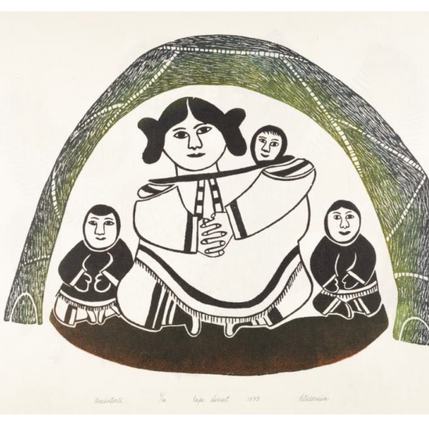 PITALOOSIE SAILA, Unekotoati (1973), Stonecut Print, 62.2 x 85.7cm, Inuit, Kinngait, Art Gifts, Inuit Art, Graphic Artist, Edgelands, Island Art, , Prints, Authentic, Indigenous art, , Printmaking, Printmaker, Dorset Fine Arts,Artic Life, limited edition prints, landscape drawing, nature art, original drawings, printmaking

