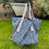 Thumbnail: maxi beach bag blue flowers waterproof lining